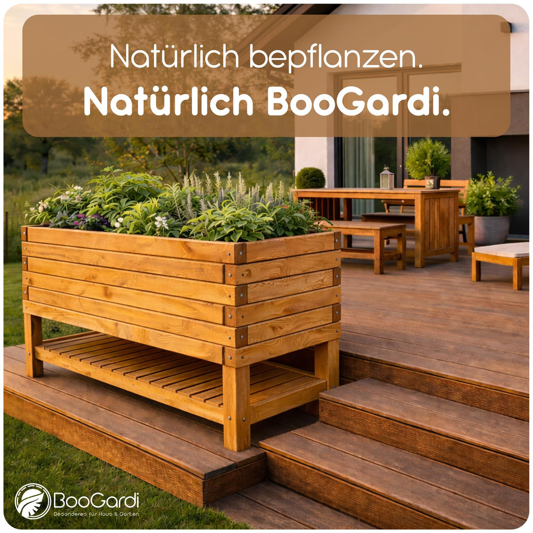 Pflanzkübel Holz rechteckig 100 cm mit Vlies für Garten &amp; Balkon - Bild 7