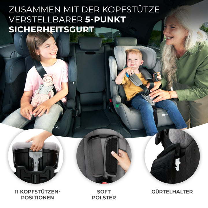Kindersitz i-Size 76-150 cm 9-36 kg mit 11-facher Kopfstütze Grün - Bild 6