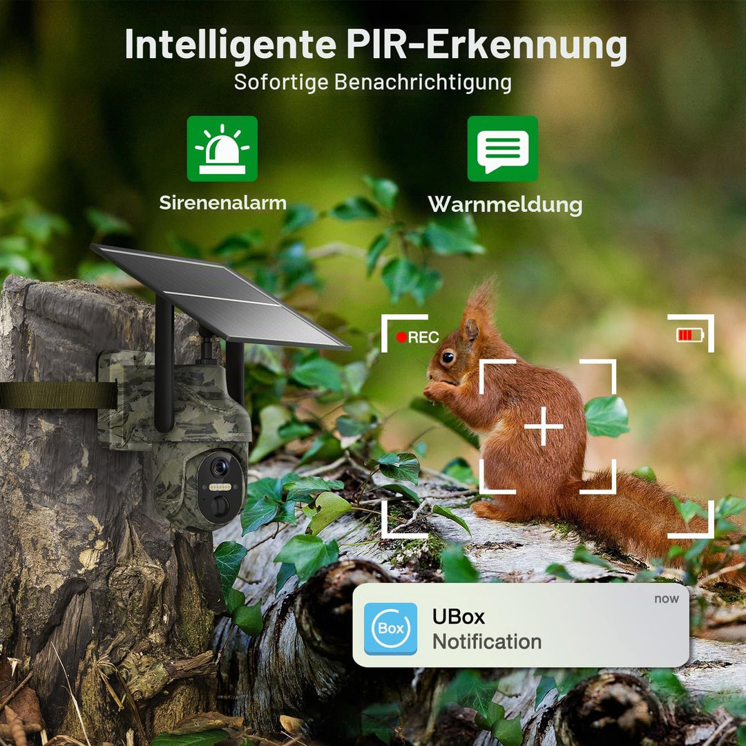 Solar Wildkamera 4G LTE 2K mit Farbnachtsicht und PIR-Sensor - Bild 2
