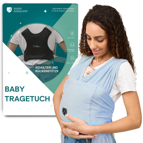 Tragetuch Neugeborene bis 9 kg Polyester-Baumwolle-Mix Blau