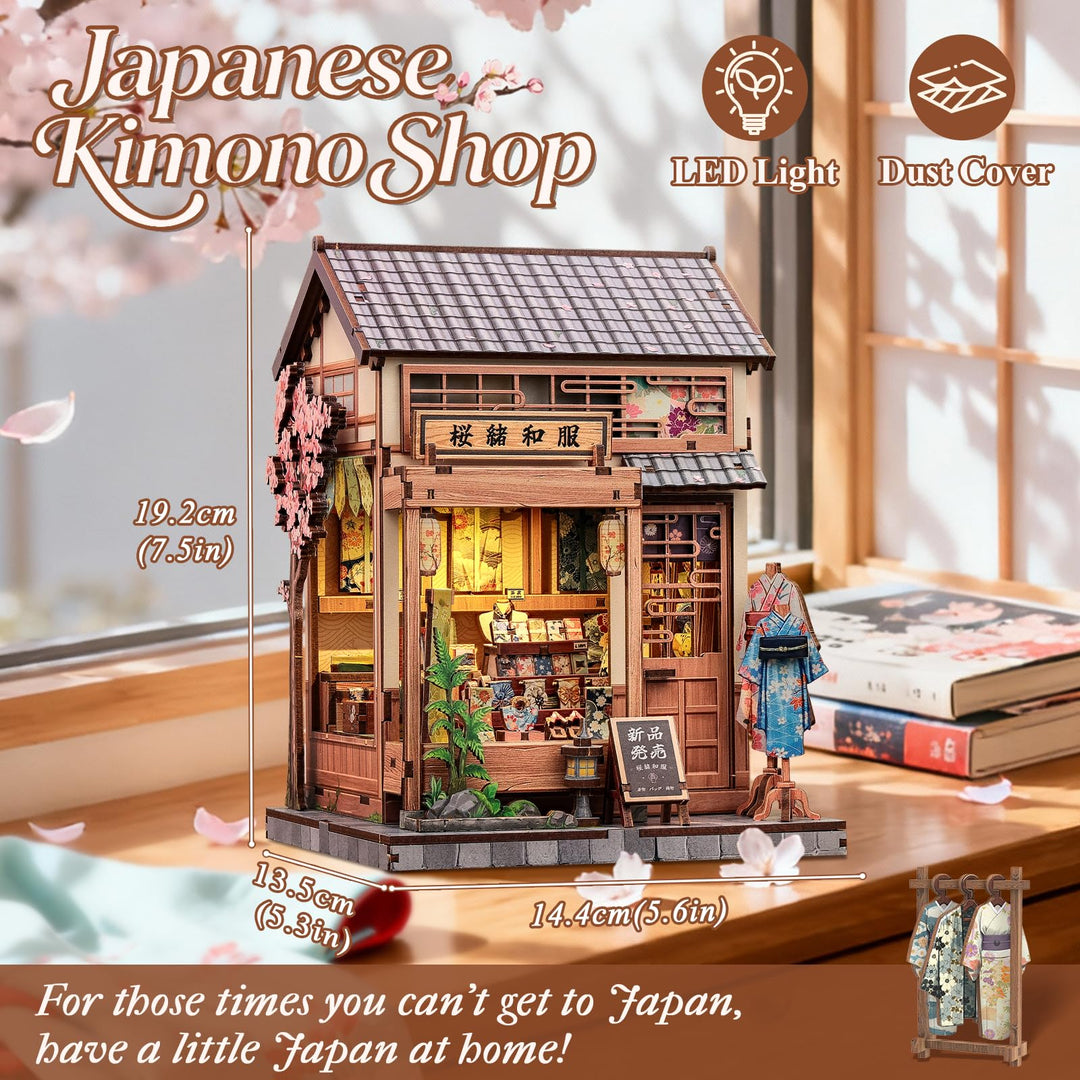 Book Nook Holzbausatz Sakura Kimono-Shop 3D mit LED-Beleuchtung - Bild 4