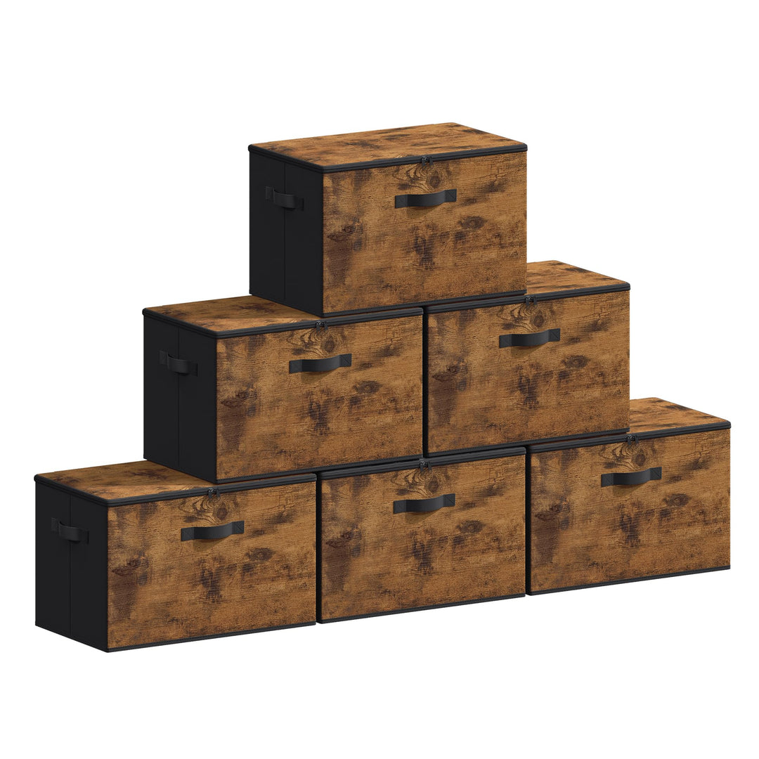 Aufbewahrungsboxen Vliesstoff 6er-Set mit Deckel 45L faltbar