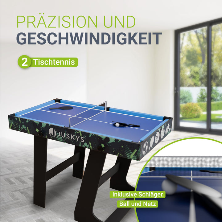 Spieltisch 5-in-1 klappbar Tischtennis Billard Kicker Hockey Basketball - Bild 4
