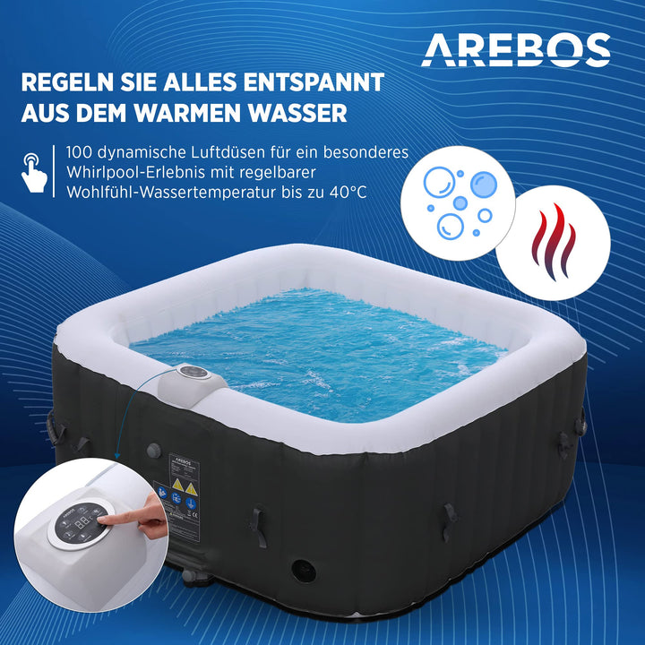 Aufblasbarer Whirlpool 154x154cm 4 Personen 100 Massagedüsen - Bild 2