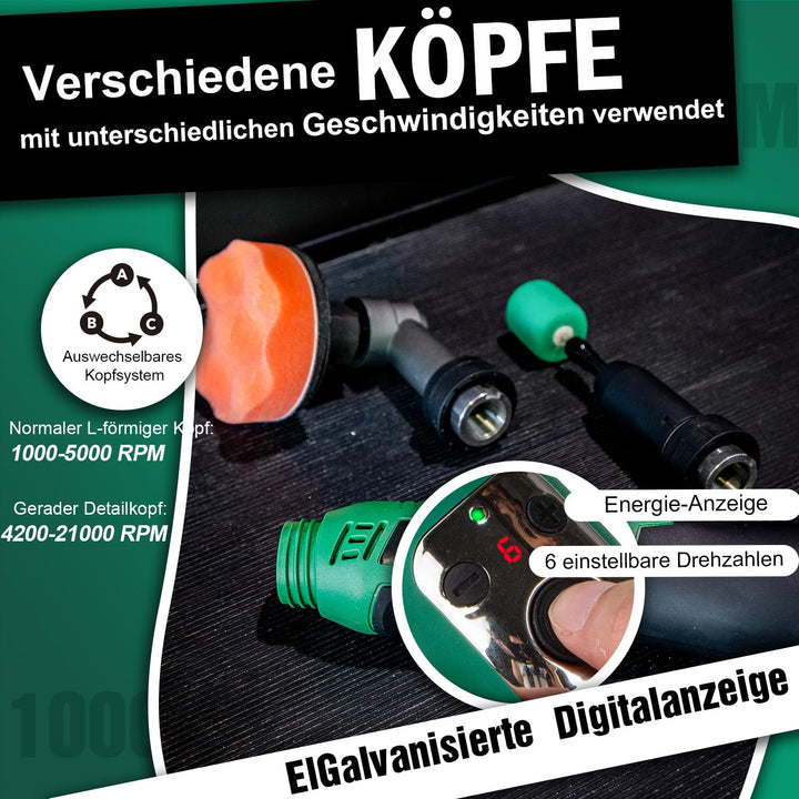 Akku-Poliermaschine Mini 3-in-1 DA&amp;RO 12V für Detailing - Bild 3