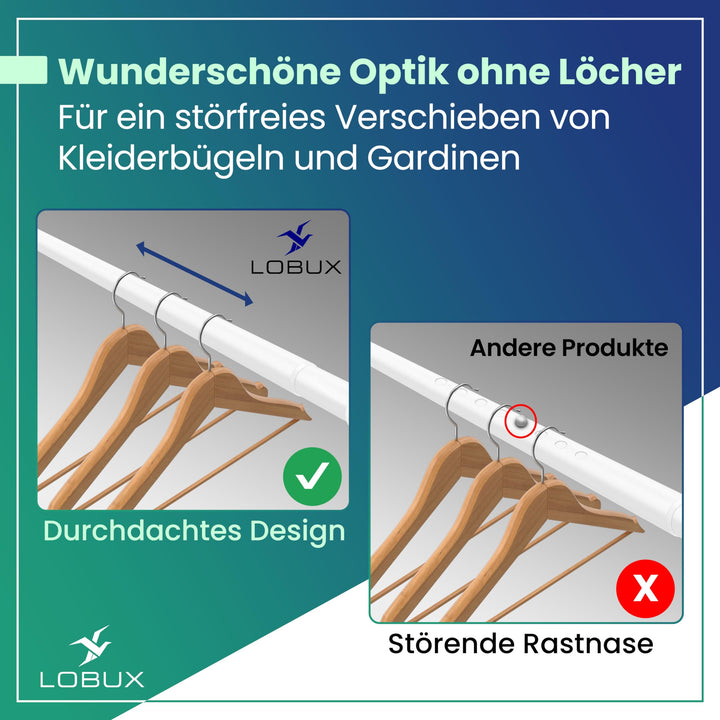 Teleskopstange ohne Bohren Weiss 260-350cm Ø32mm bis 35kg - Bild 4