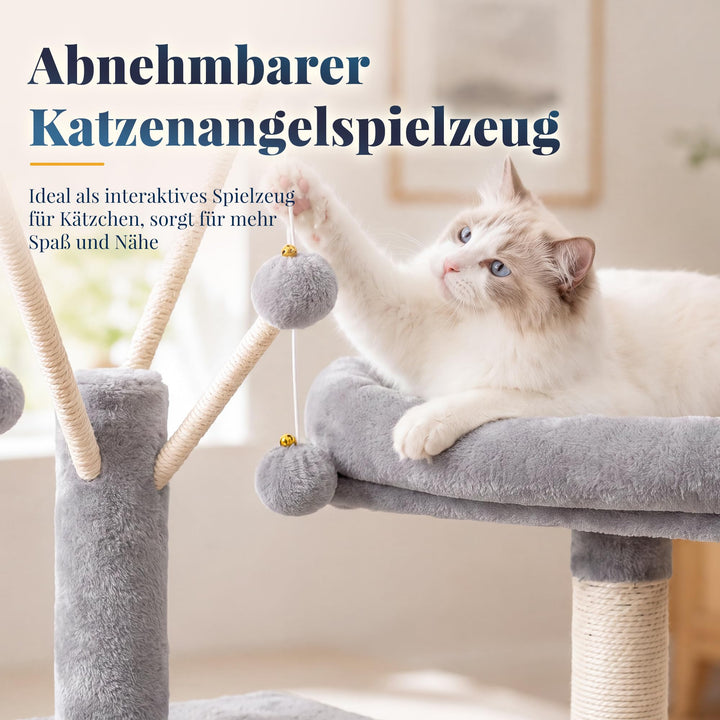 Kratzbaum für mehrere Katzen mit Haus, Hängematte und Sisal - Bild 4