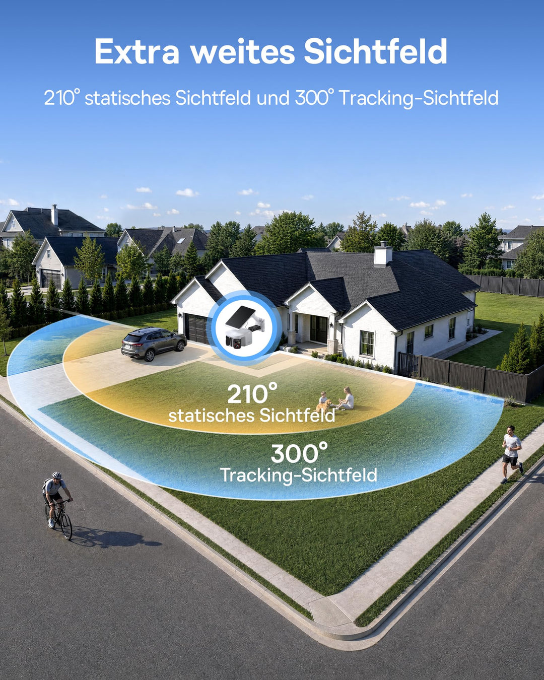 Überwachungskamera Aussen Dual 3K Solar WLAN mit KI-Tracking 7800 mAh - Bild 2