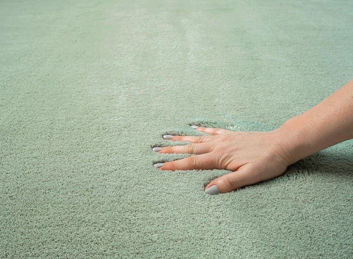 Teppich Felloptik Kurzflor waschbar Anti-Rutsch Grün 240x340 cm - Bild 6