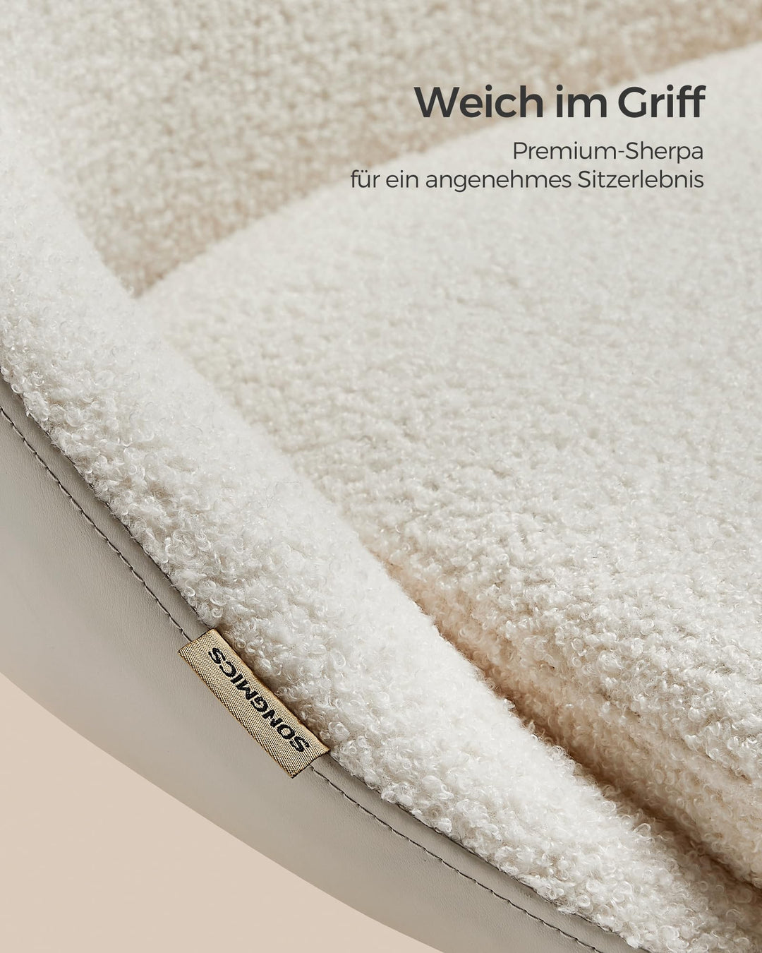 Schreibtischstuhl Sherpa-Bezug höhenverstellbar ohne Armlehnen 60x60cm - Bild 5