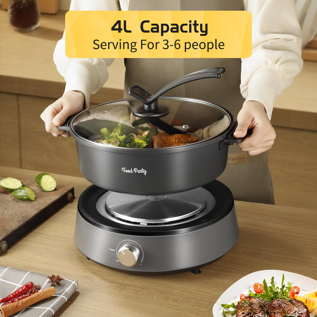 Elektrischer Hot Pot 4L Doppelseitig mit Antihaftbeschichtung fuer 2-6 Personen - Bild 5