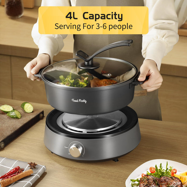 Elektrischer Hot Pot 4L Doppelseitig mit Antihaftbeschichtung fuer 2-6 Personen - Bild 5