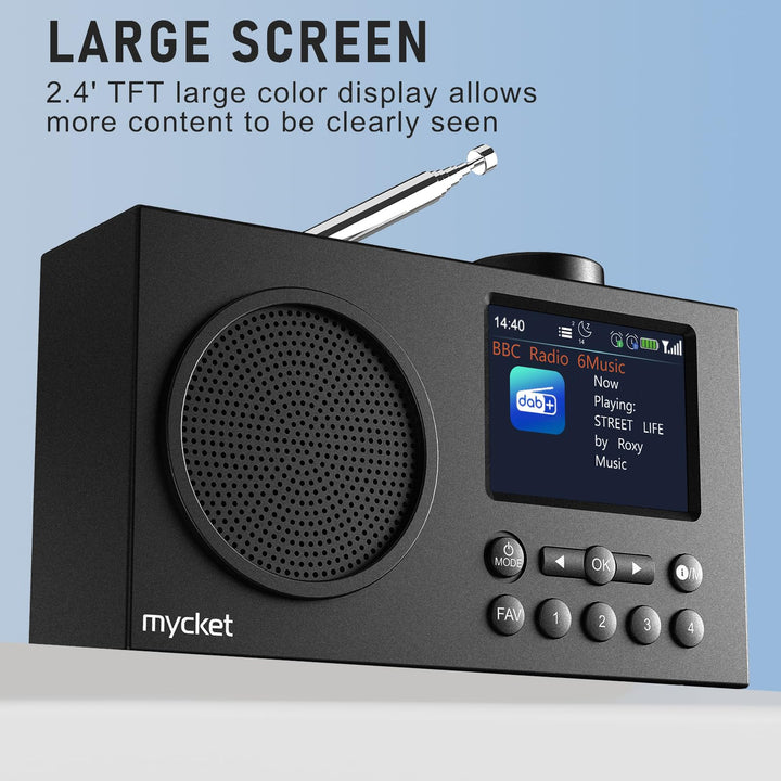 DAB+ Radio tragbar mit Bluetooth 5.0 und Dual-Wecker 2,4-Zoll-Display - Bild 3