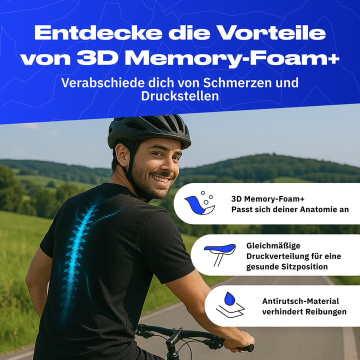 Fahrradsattel ergonomisch Race+ 3D Memory Foam für Sport-Sitzhaltung - Bild 5
