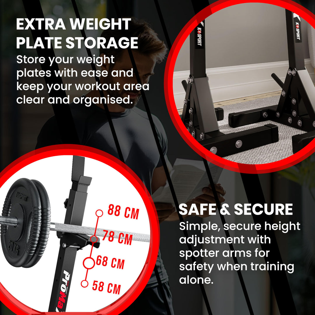 Squat Rack Stahl höhenverstellbar 250 kg für Home Gym - Bild 4