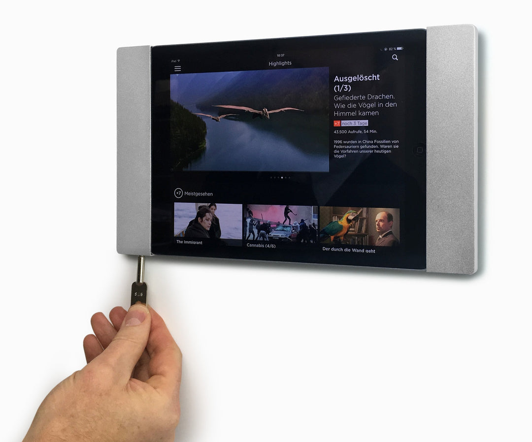 iPad mini Wandhalterung abschließbar mit Lightning-Dock silber - Bild 4