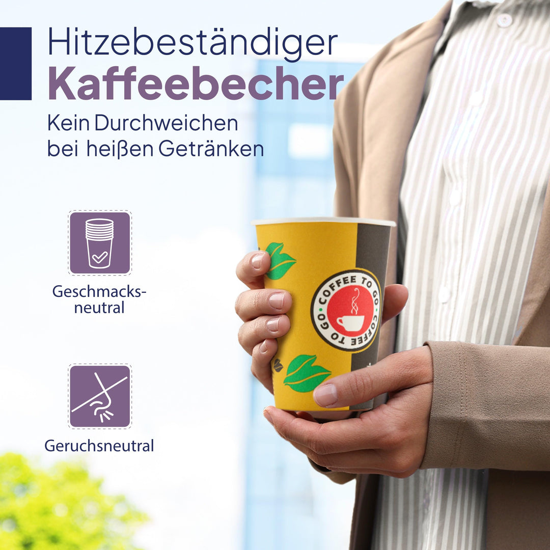 Pappbecher 200 ml Einweg 1000 Stück für Heissgetränke BPA-frei - Bild 2