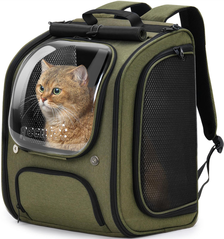 Haustier-Rucksack olivgrün für Katzen &amp; Hunde bis 5 kg