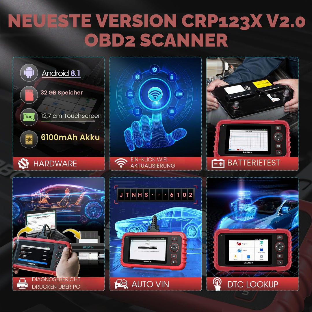 OBD2 Diagnosegerät 4-Systeme 7 Reset-Funktionen 5-Zoll-Touchscreen - Bild 3