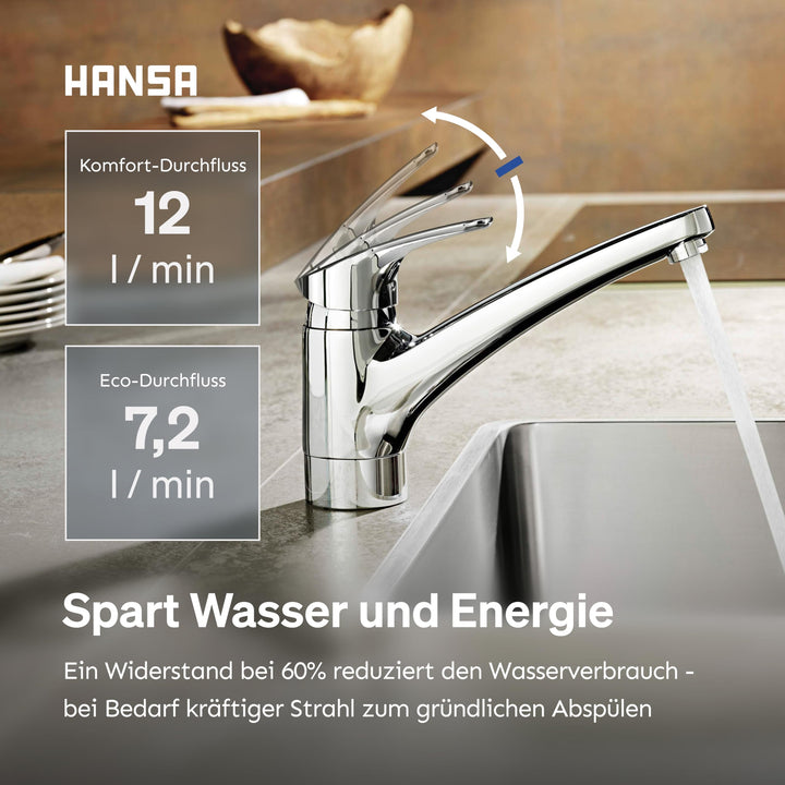 Küchenarmatur Chrom schwenkbar 150° Einhebel mit Wassersparfunktion - Bild 4