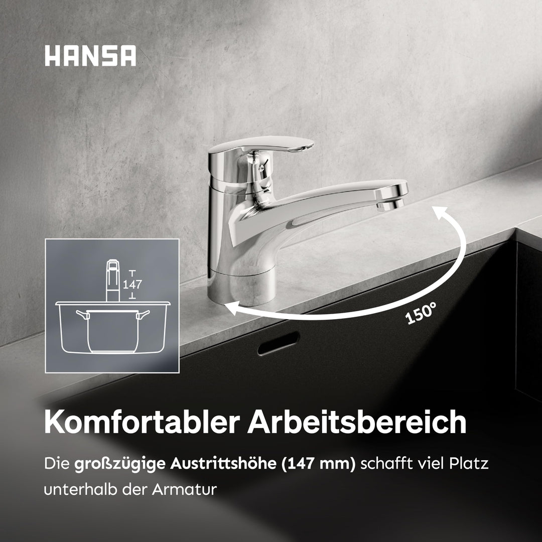 Küchenarmatur Chrom schwenkbar 150° Einhebel mit Wassersparfunktion - Bild 5