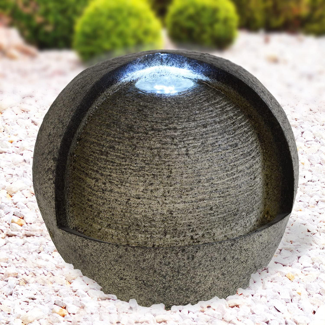 Gartenbrunnen mit LED-Beleuchtung 39x39x33cm In- &amp; Outdoor
