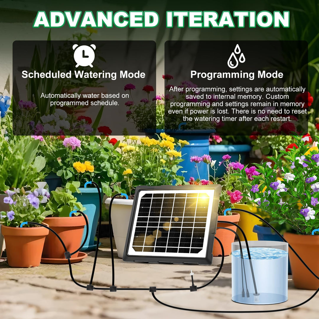 Solar Bewässerungssystem Automatisch für 20 Topfpflanzen 20m Schlauch - Bild 3
