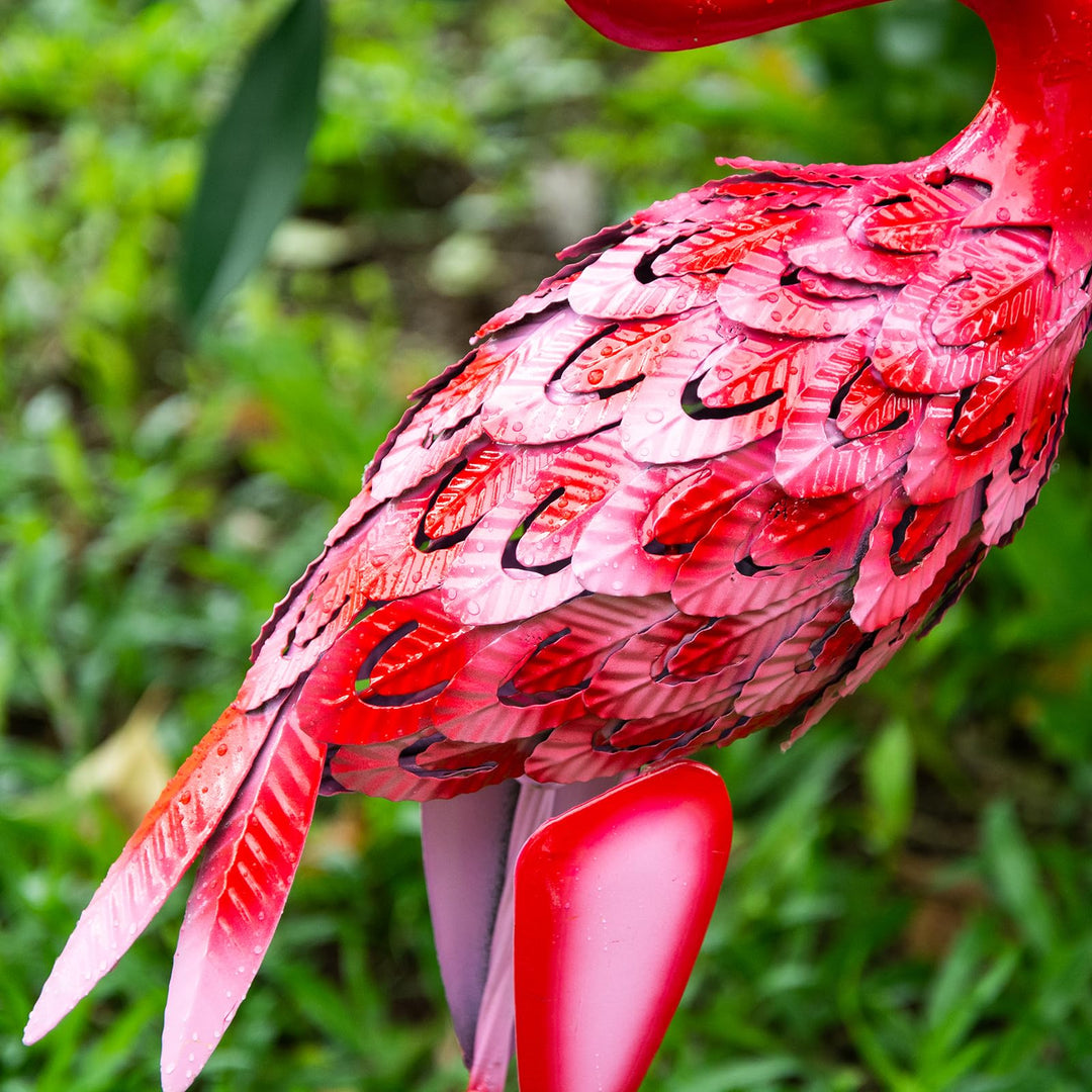 Flamingo Gartenfiguren Metall 2er-Set 65/59 cm Rot-Rosa - Bild 5