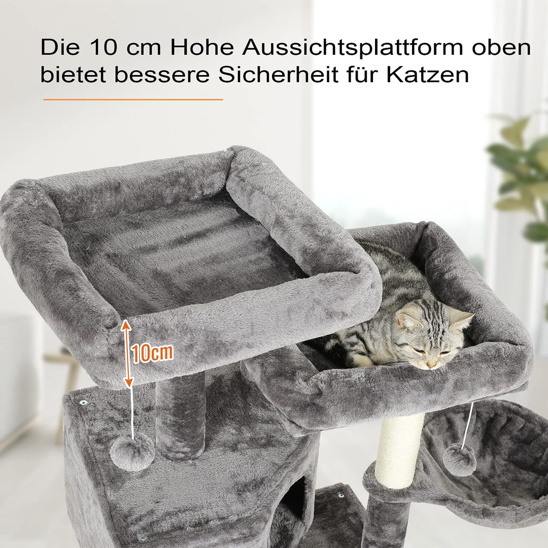 Kratzbaum 153 cm mit 2 Höhlen und Plattformen für grosse Katzen - Bild 2