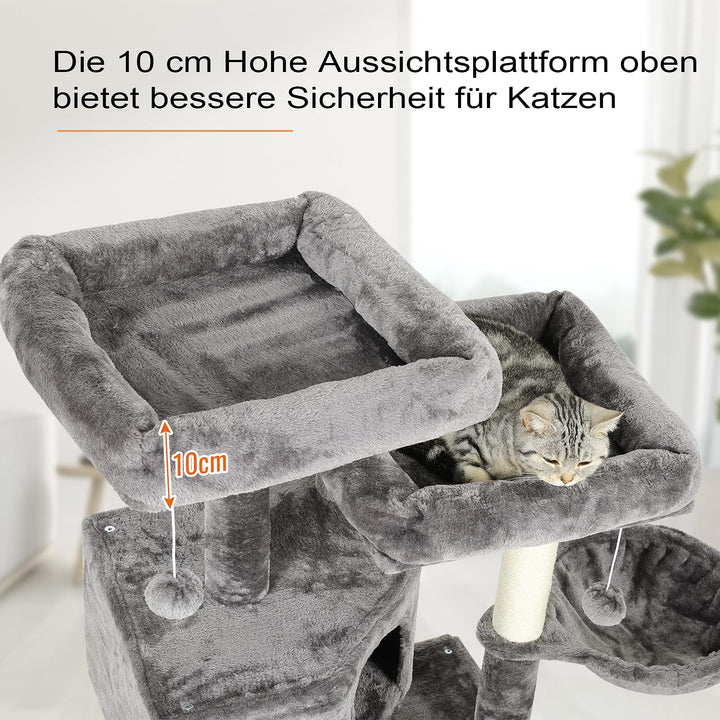 Kratzbaum 153 cm mit 2 Höhlen und Plattformen für grosse Katzen - Bild 2