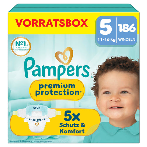 Windeln Grösse 5 (11–16 kg) Ultra-weich & auslaufsicher 186 Stück