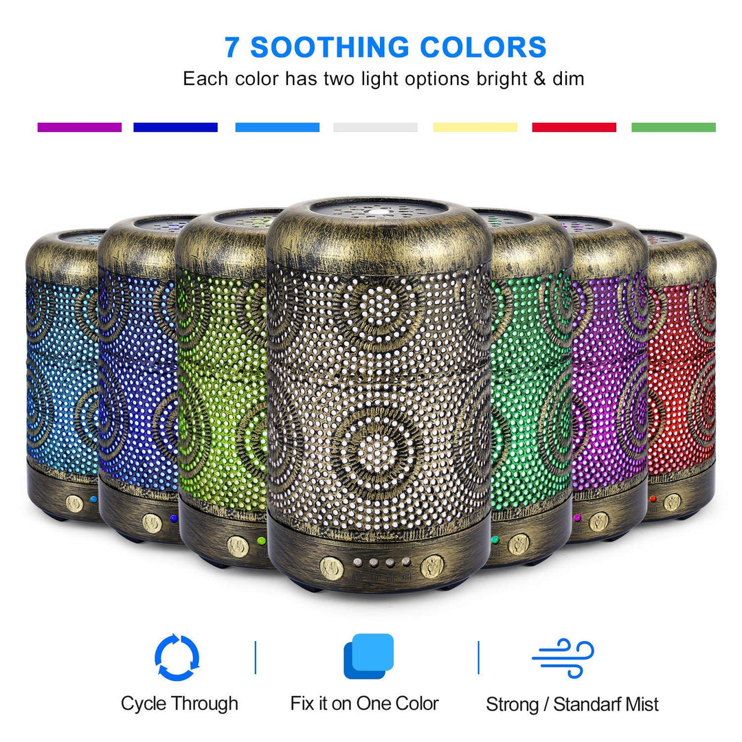 Aroma Diffuser Metall 100ml mit 7 LED-Farben und Timer - Bild 3