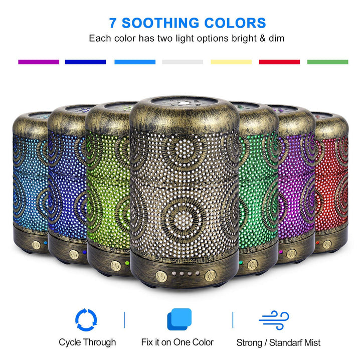 Aroma Diffuser Metall 100ml mit 7 LED-Farben und Timer - Bild 3