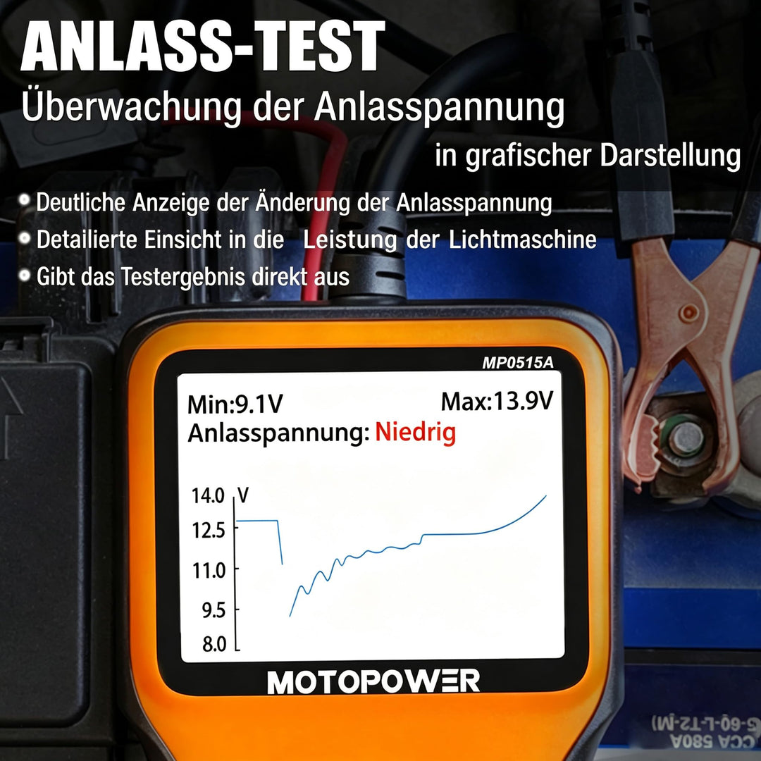 Autobatterietester 12V 100-2000 CCA mit LCD-Display und Lichtmaschinenprüfung - Bild 4