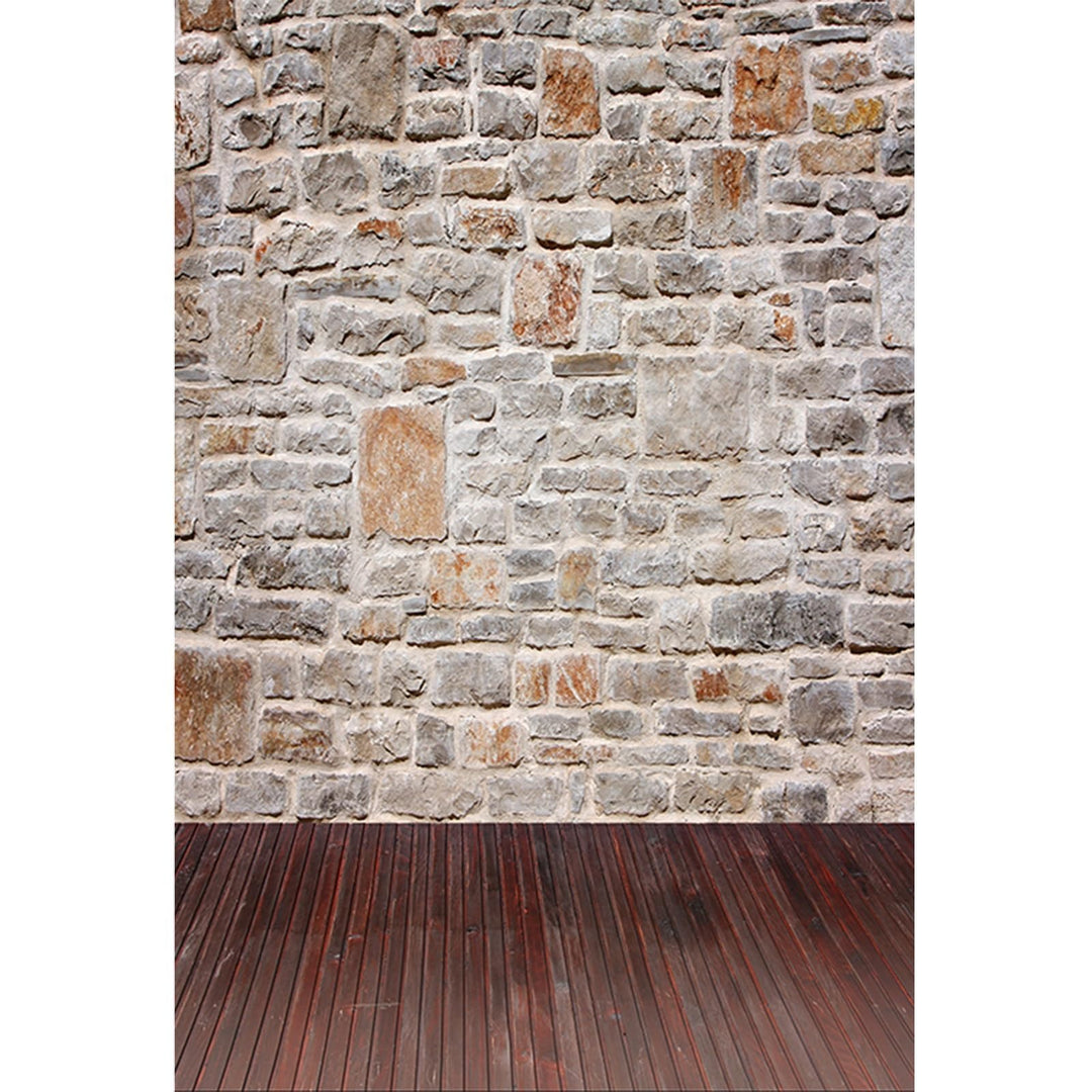 Fotohintergrund Vinyl 3x3m Steinwand Ziegelmauer Holzboden Studio
