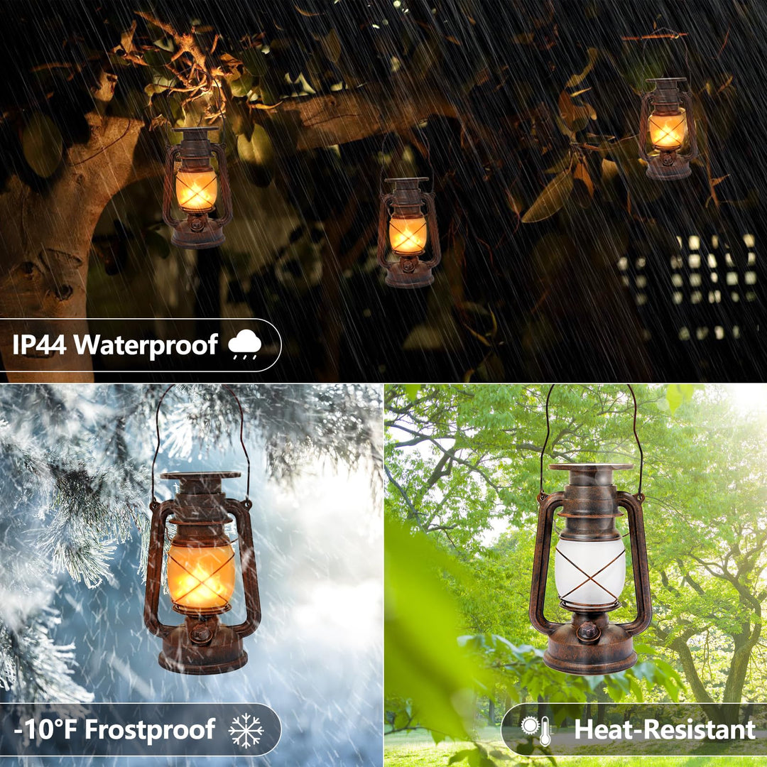 Solar Laterne Aussen Vintage 2er-Set mit Flammeneffekt IP65 - Bild 3