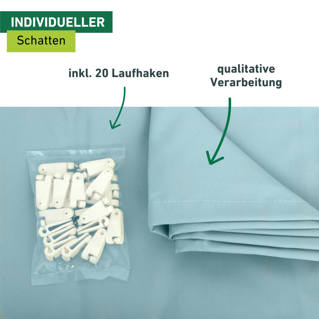 Sonnensegel Seilspanntechnik Polyester 270x140 cm Cyanblau Terrasse - Bild 5