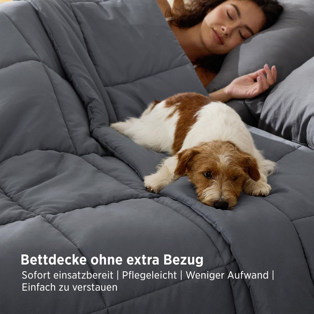 Bettdecke mit integriertem Bezug 135x200 Ganzjahres Mikrofaser - Bild 3