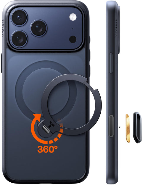 iPhone 17 Pro Max Hülle mit 360° MagSafe-Ständer, Schwarz