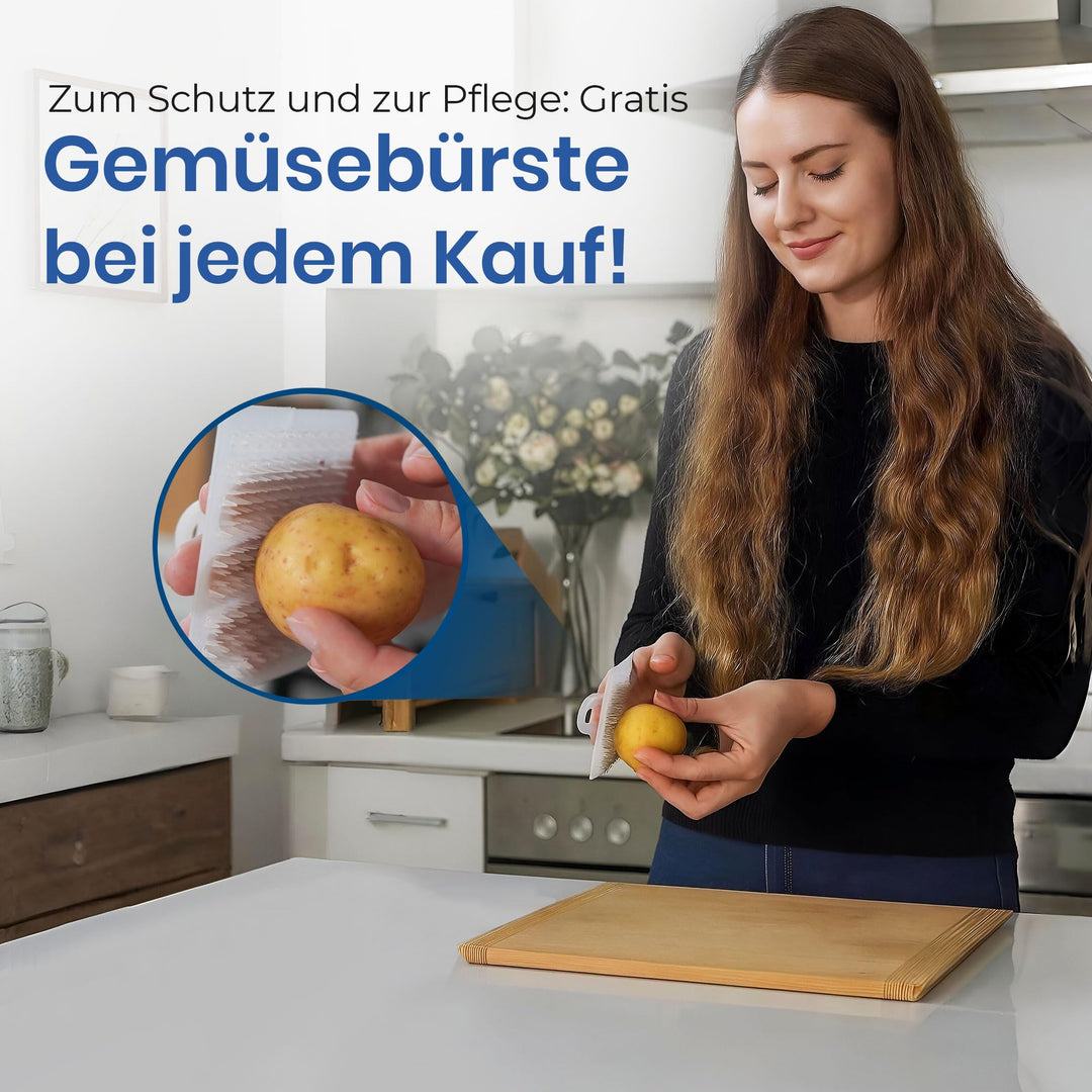 Gemüse Aufbewahrungsbox Schwarz mit Gemüsebürste für 5 kg - Bild 5