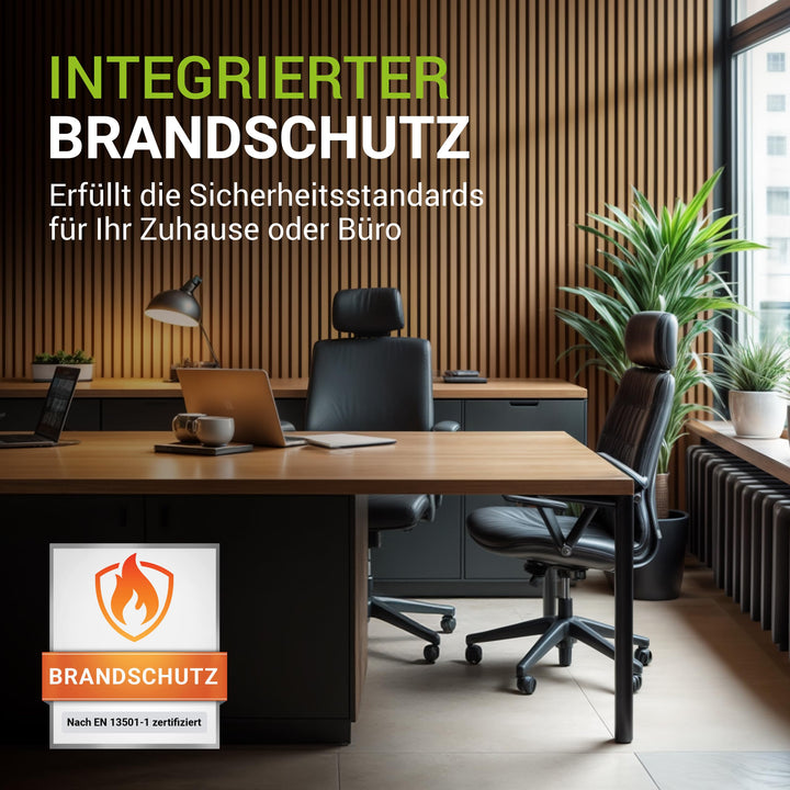 Akustikpaneele 4er Set Eiche Dunkel Holzlamellen 120x60 cm - Bild 5
