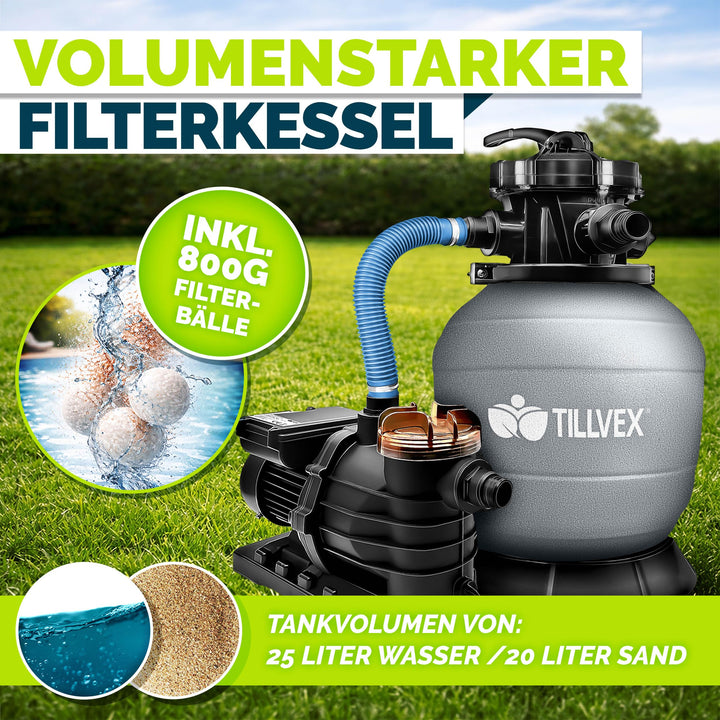 Sandfilteranlage Pool 10 m³/h mit 7-Wege-Ventil und Filterbällen - Bild 7
