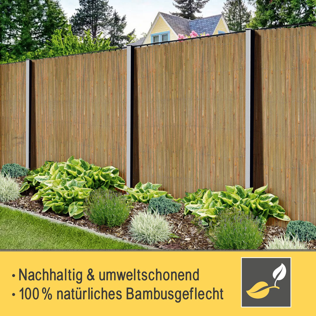 Bambus Sichtschutz Matte 100% Bambus FSC witterungsbeständig Balkon - Bild 7