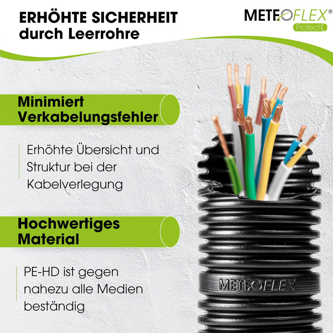 Leerrohr HDPE M25 mit Zugdraht Erdverlegung 25m schwarz - Bild 5