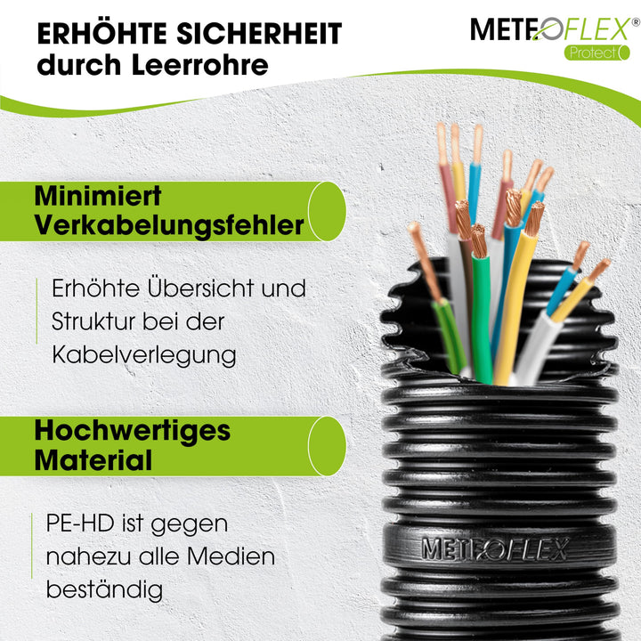 Leerrohr HDPE M25 mit Zugdraht Erdverlegung 25m schwarz - Bild 5
