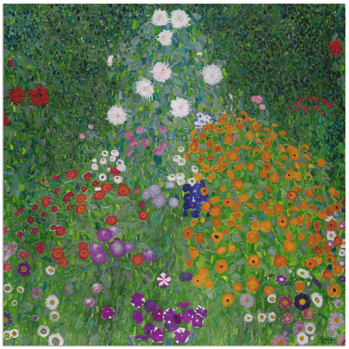 Wandbild Alu Verbundplatte 40x40 cm Klimt Bauerngarten Outdoor
