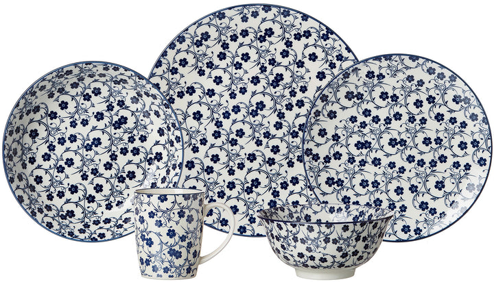 Kuchenteller-Set Porzellan Blau-Weiss Sakura 4-teilig 21,5 cm - Bild 3