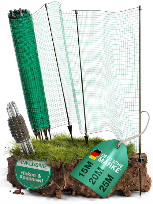 Steckzaun Hund & Geflügel 15 m x 90 cm Komplettset mobil