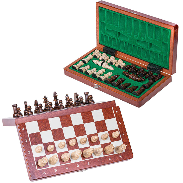 Schachspiel Holz magnetisch mit Schatulle 27x27 cm