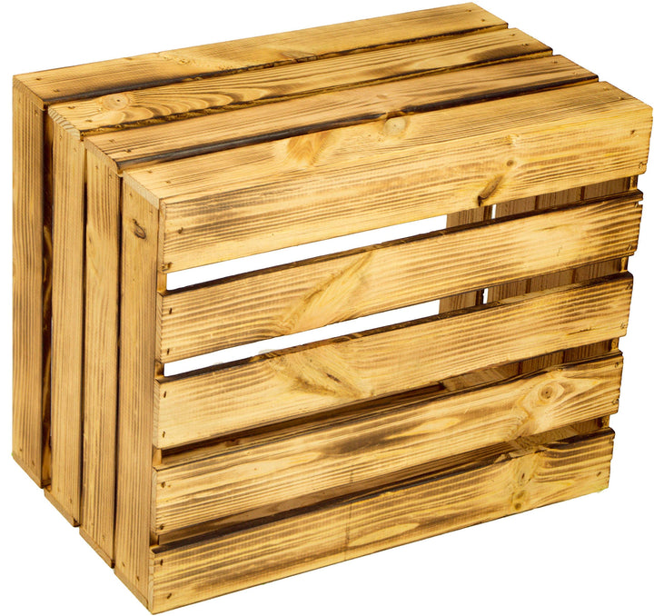 Holzkisten-Regal flambiert 6er-Set mit Zwischenboden 50x40x30cm - Bild 6